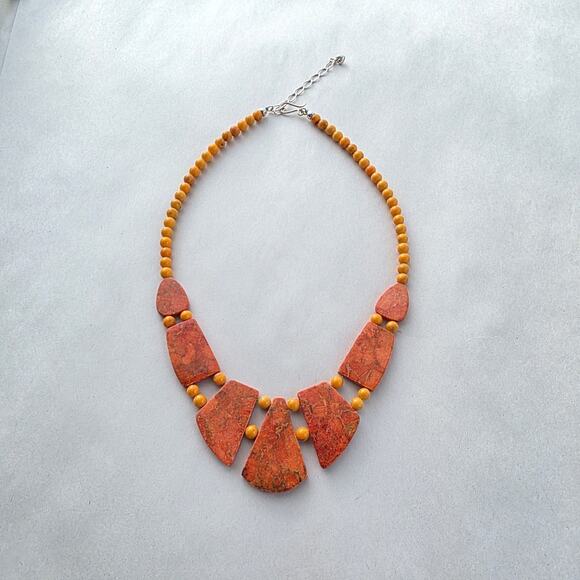 Jay King DTR Large Genuine Coral Statement Choker Necklace sterling Silver 925 - Picture 2 of 8